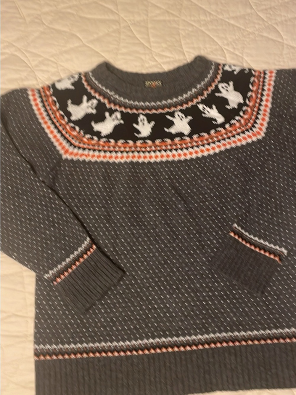 Kiel James Patrick Gray Crewneck “Spooky Season” sweater